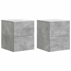 vidaXL Stenski nočni omarici 2 pcs Betonsko siva 33 x 34,5 x 40 cm