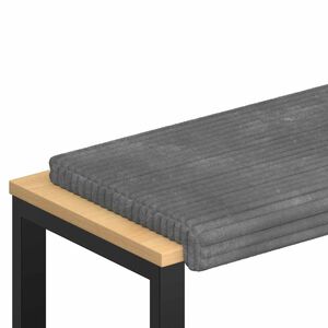 vidaXL Blazina za klop Pli&scaron;asti kord Svetlo siva Globina 35 cm