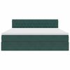 vidaXL Postelja s shranjevanjem Temno zelena 160 x 200 cm Žamet