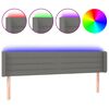vidaXL LED posteljno vzglavje temno sivo 203x16x78/88 cm blago