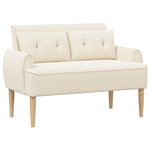 vidaXL Dvojnica s gumbi Krem 117 x 67 x 77 cm Boucl&eacute;