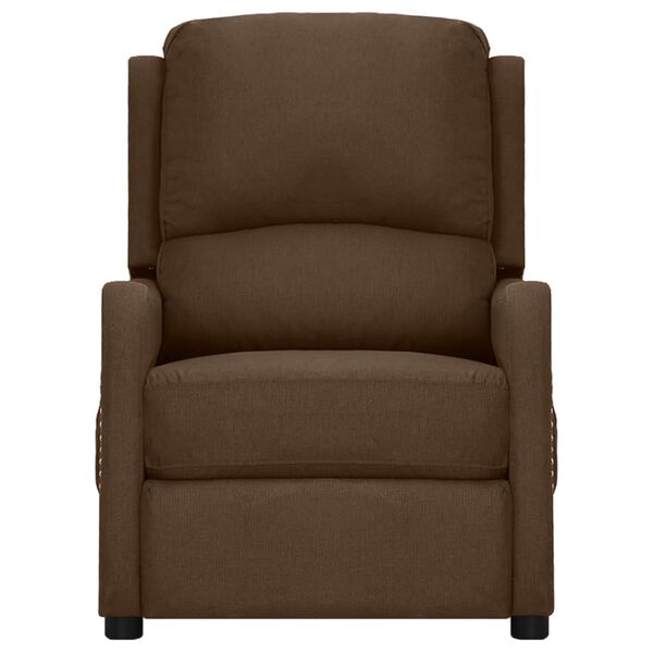 vidaXL Električni masažni stol rjavo blago