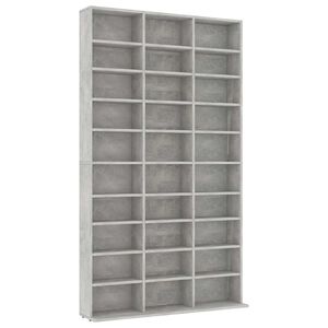 vidaXL Omarica za CD plo&scaron;če betonsko siva 102x16x177,5 cm konstr. les