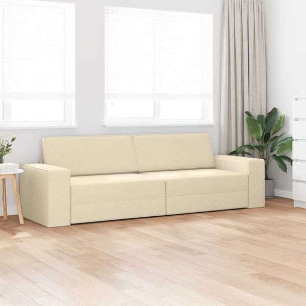 vidaXL Sofa postelja krema 245 x 78 x 77 cm blago