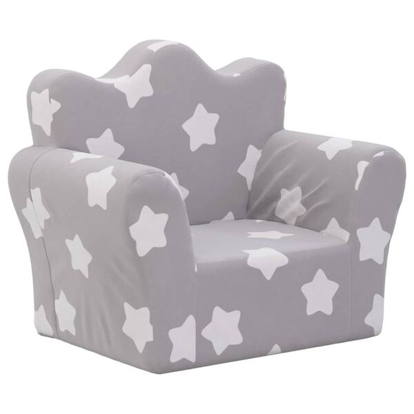 vidaXL Otro&scaron;ki kavč svetlo siv z zvezdicami mehak pli&scaron;