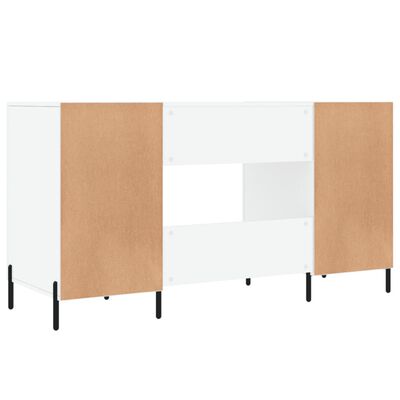 vidaXL Pisalna miza visok sijaj bela 140x50x75 cm inženirski les
