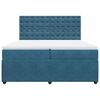 vidaXL Box spring postelja z vzmetnico modra 200x200 cm žamet