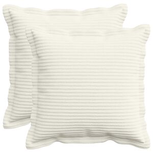 vidaXL Prevleka za blazino 2 kos HOUTEN Krem 30 x 30 cm korduroy