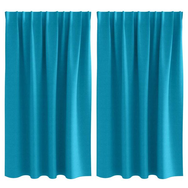 vidaXL Zavese za zatemnitev z obroči 2 pcs Turkizna 140 x 140 cm