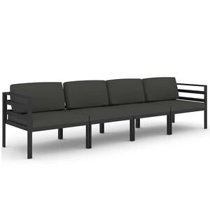 vidaXL Vrtna sedežna garnitura 4-delna z blazinami aluminij antracit