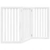 vidaXL Vrata za pse zložljiva 3 paneli bela 150 cm topolovina