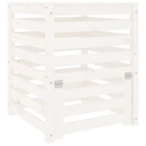 vidaXL Kompostnik bel 63,5x63,5x77,5 cm trdna borovina