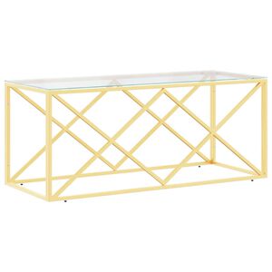 vidaXL Klubska mizica 110x45x45 cm nerjaveče jeklo in steklo