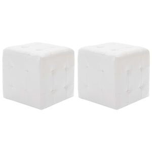 vidaXL Tabure 2 kosa bel 30x30x30 cm umetno usnje