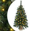 vidaXL Mini božično drevesce 60 cm 25 LED Toplo bela PVC Zelena