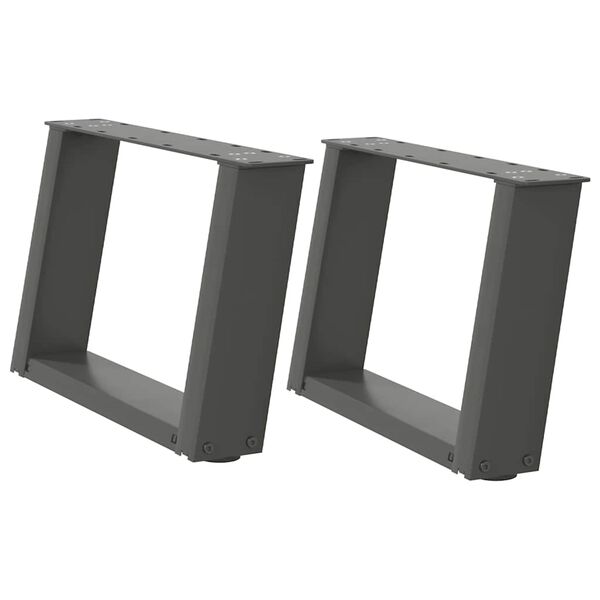 vidaXL Noge za klubsko mizico v obliki črke U 2 kosa antracit 50 x (30-31) cm jeklo