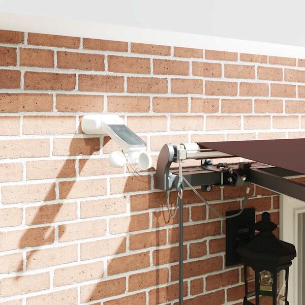 vidaXL Avtomatsko zložljiva tenda z LED rjava 400x300 cm