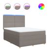 vidaXL Box spring postelja z vzmetnico taupe 140x190 cm blago