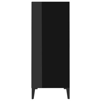 vidaXL Komoda visok sijaj črna 57x35x90 cm iverna plošča