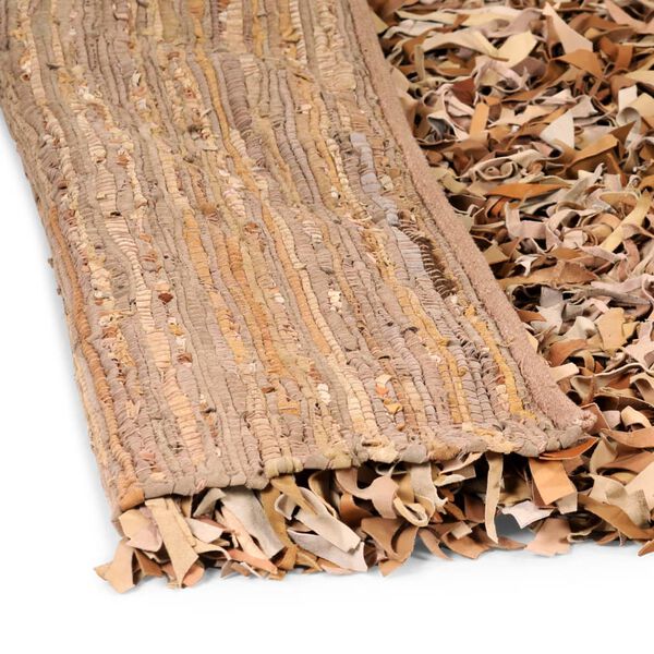 vidaXL Ko&scaron;ata preproga iz pravega usnja 120x170 cm rumenorjava