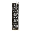 vidaXL Stenski obe&scaron;alnik s 6 kljukicami 120x40 cm LOVE LE