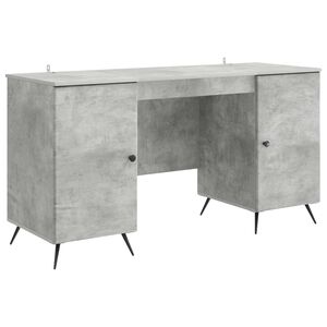 vidaXL Miza Betonsko siva 142,5 x 50 x 75 cm Inženirski les