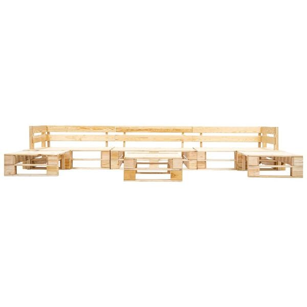 vidaXL Vrtna garnitura iz palet 6-delna s sivimi blazinami lesena