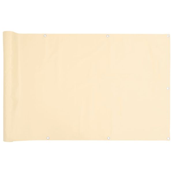 vidaXL Balkonsko platno za zasebnost krem 1000x75 cm PVC