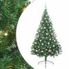 vidaXL Umjetna preddekorirana božićna jelka Zelena 210 cm PVC