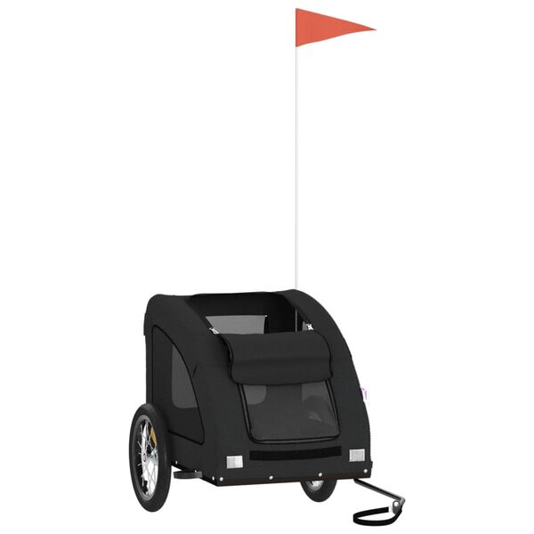 vidaXL Kolesarska prikolica za hišne ljubljenčke črna