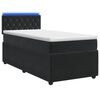 vidaXL Postelja boxspring z vzmetnico Črna 80 x 200 cm Žamet