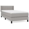 vidaXL Box spring postelja z vzmetnico svetlo siva 80x200 cm blago