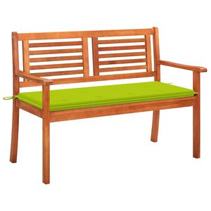 vidaXL Vrtna klop za 2 osebi z blazino 120 cm trden evkaliptus