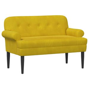 vidaXL Dvojnica s gumbi Rumena 120 x 66 x 78 cm Žamet