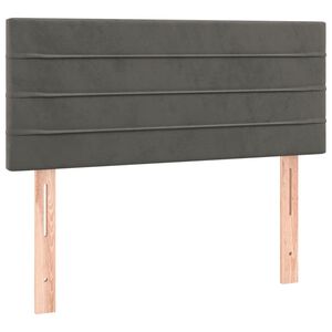 vidaXL Posteljno vzglavje temno sivo 100x5x78/88 cm žamet