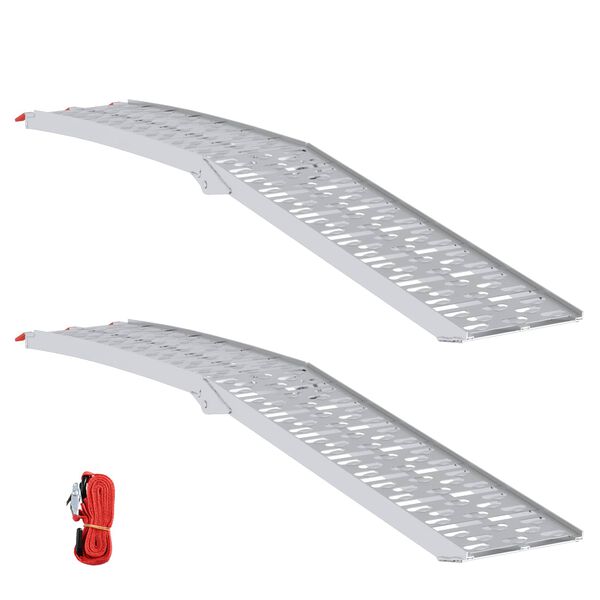 vidaXL Ramp za nalaganje 2 pcs srebrna 222 x 29 x 14 cm Aluminij