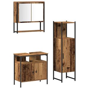 vidaXL Komplet pohi&scaron;tva za kopalnico 3 pcs Rjava Konstruiran les