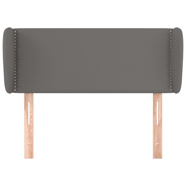 vidaXL Vzglavje z u&scaron;esi sivo 103x23x78/88 cm umetno usnje