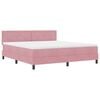vidaXL LED Box Spring Postelja z vzmetnico Roza 180 x 200 cm Žamet