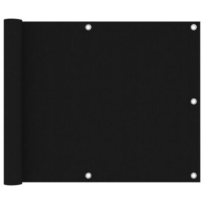 vidaXL Balkonsko platno črno 75x300 cm oksford blago