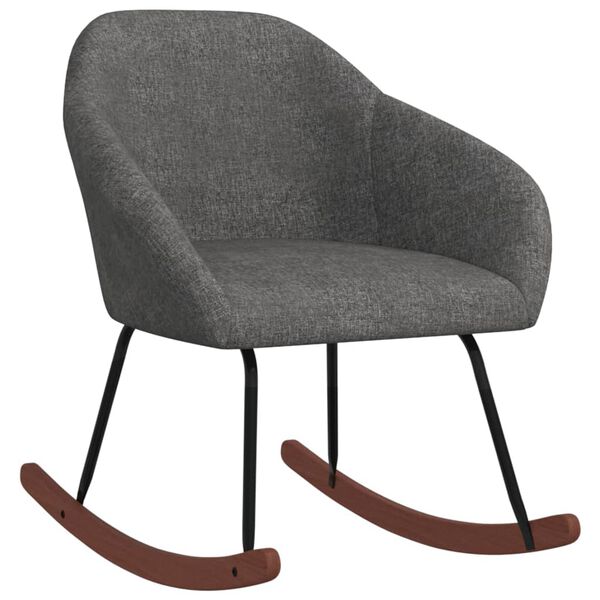 vidaXL Gugalni stol temno sivo blago