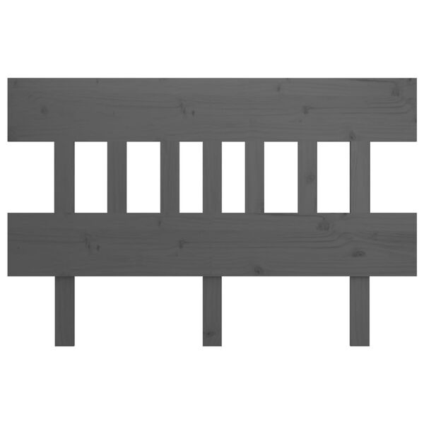 vidaXL Posteljno vzglavje sivo 123,5x3x81 cm trdna borovina