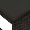 vidaXL Vrtna sedežna garnitura z blazino 6 pcs Črna poli ratan