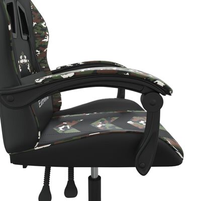 vidaXL Gaming stol črno in kamuflažno umetno usnje