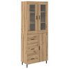 vidaXL Visok predalnik 2 pcs Umetni hrast 69,5 x 34 x 180 cm