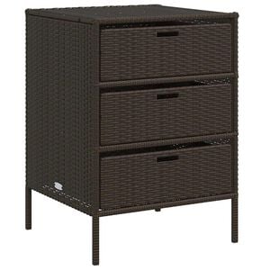 vidaXL Vrtna omara za shranjevanje rjava 55x59x80 cm poli ratan
