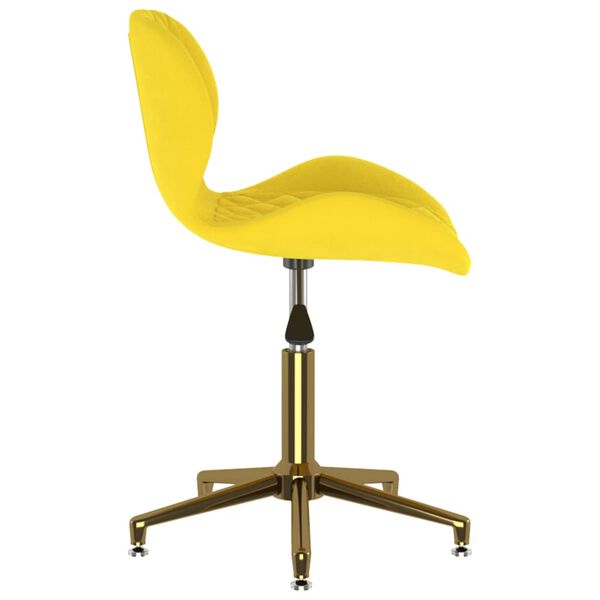 vidaXL Vrtljivi jedilni stoli 4 kosi rumen žamet