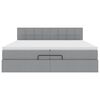 vidaXL Otomanski posteljni okvir z vzmetnico svetlo siv 200x200 cm