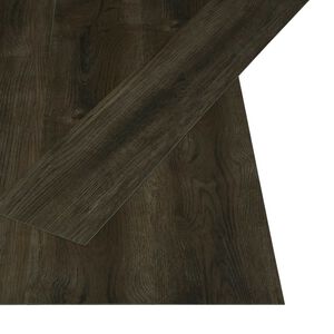 vidaXL Samolepilna talna deska Temno rjava 4,46 m&sup2; 32 kos PVC