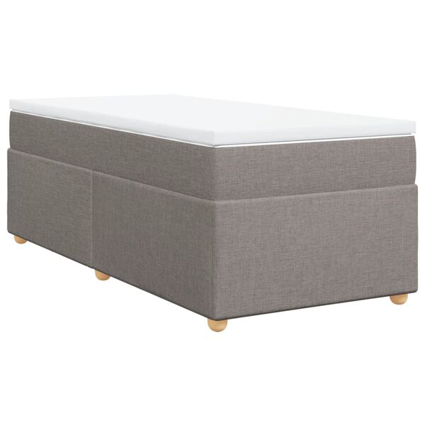 vidaXL Box spring postelja z vzmetnico taupe 90x200 cm blago